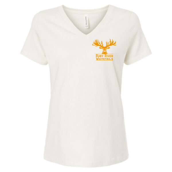 Bella+Canvas - Womens Relaxed Jersey V-Neck Tee - Printed Logo Thumbnail